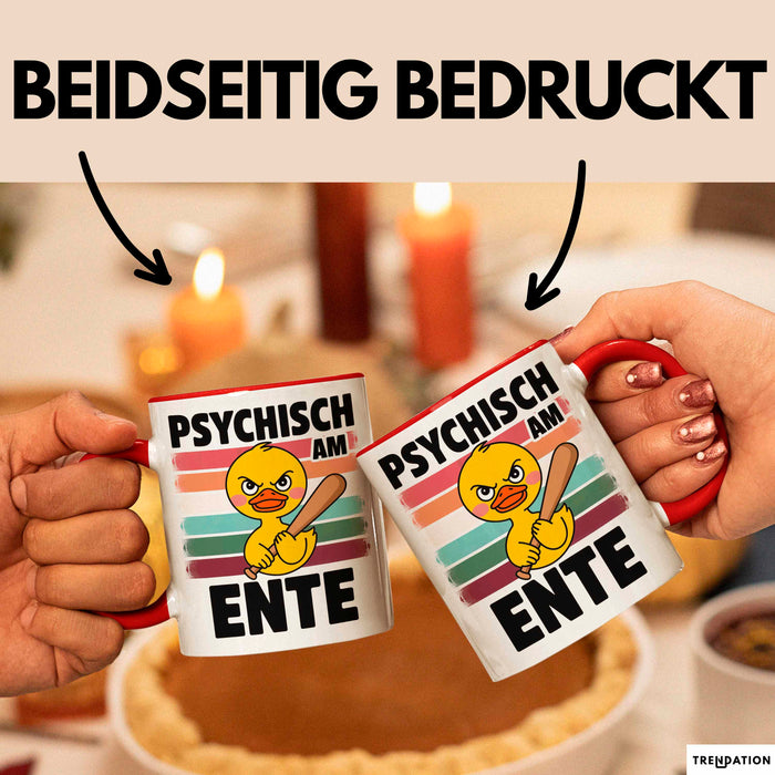 Quietscheente Tier Tasse Geschenk Lustige Geschenkidee Spruch Psychisch Am Ente Rot Trendation