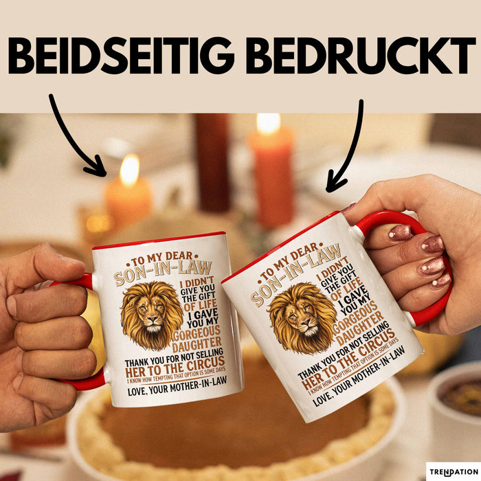 Schwiegersohn Tasse Geschenk To My Dear Son In Law Geschenkidee Schwiegermutter Rot Trendation