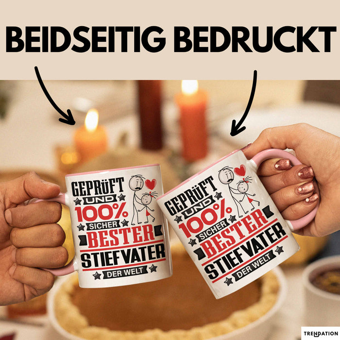 Stiefvater Geschenk Lustiger Spruch für Stiefvater Geschenkidee Bester Stiefvater Der Welt Rosa Trendation