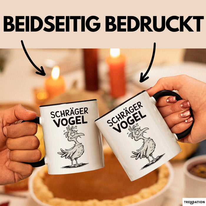Sarkastischer Vogel Tasse Geschenk Lustige Geschenkidee Spruch Schräger Vogel Schwarz Trendation