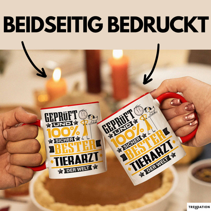 Tierarzt Geschenk Lustiger Spruch für Tierarzt Geschenkidee Bester Tierarzt Der Welt Rot Trendation