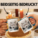 Wolf Tasse Geschenk Abstrakt Wölfe Mondlandschaft Geschenkidee Blau Trendation