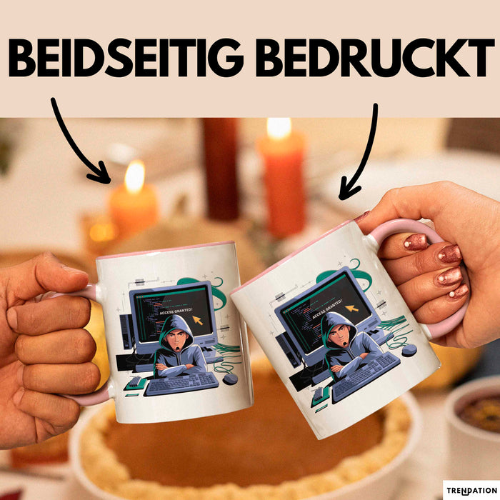 Ethical Hacker Tasse Geschenk Lustige Geschenkidee Spruch Für White Hat Codierer Rosa Trendation