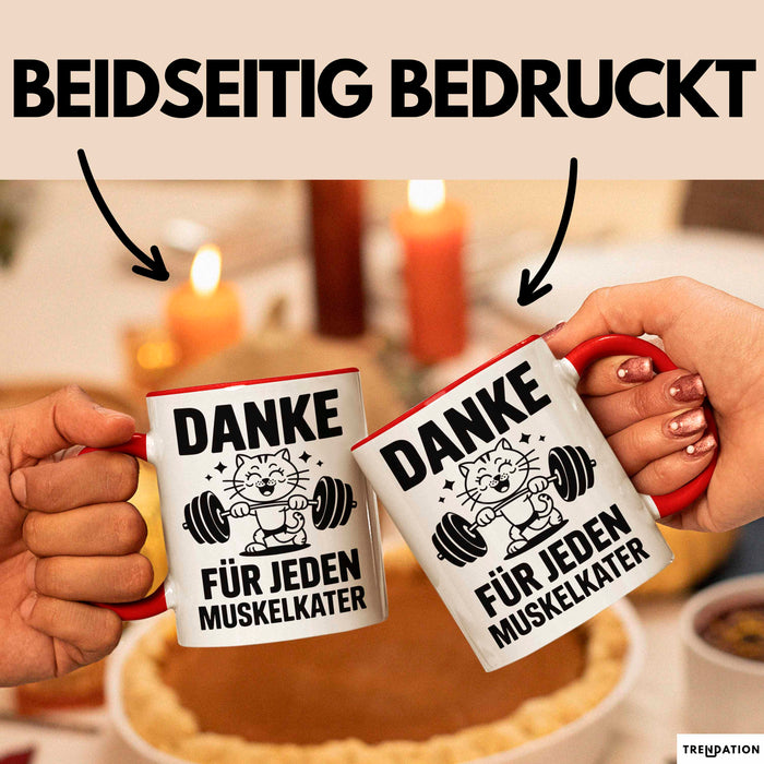 Fußballtrainer Fußballteam Tasse Geschenk Lustige Geschenkidee Spruch Danke Für Jeden Muskelkater Rot Trendation