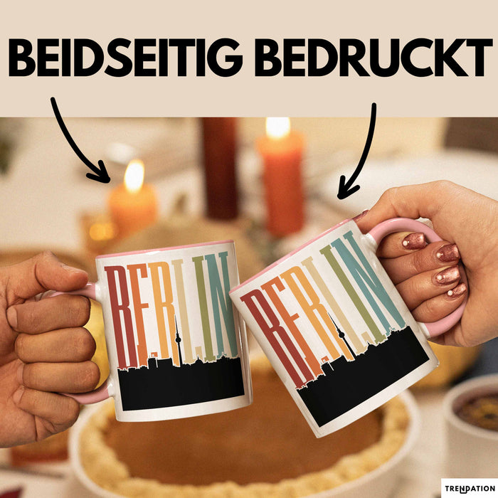 Berlin Tasse Geschenk Horizont Hauptstadt Stadt Spruch Geschenkidee Rosa Trendation