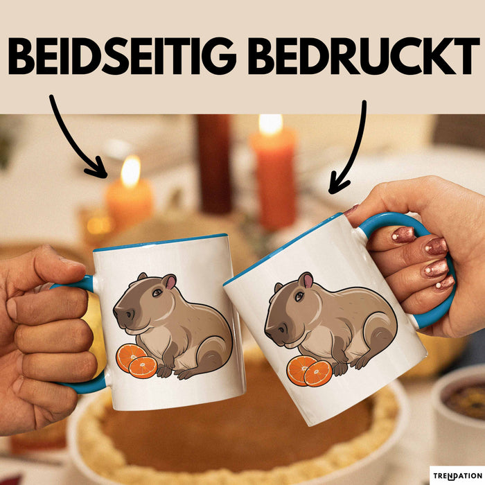 Capybara Tasse Geschenk Lustig Capybara-Liebhaber Blau Trendation