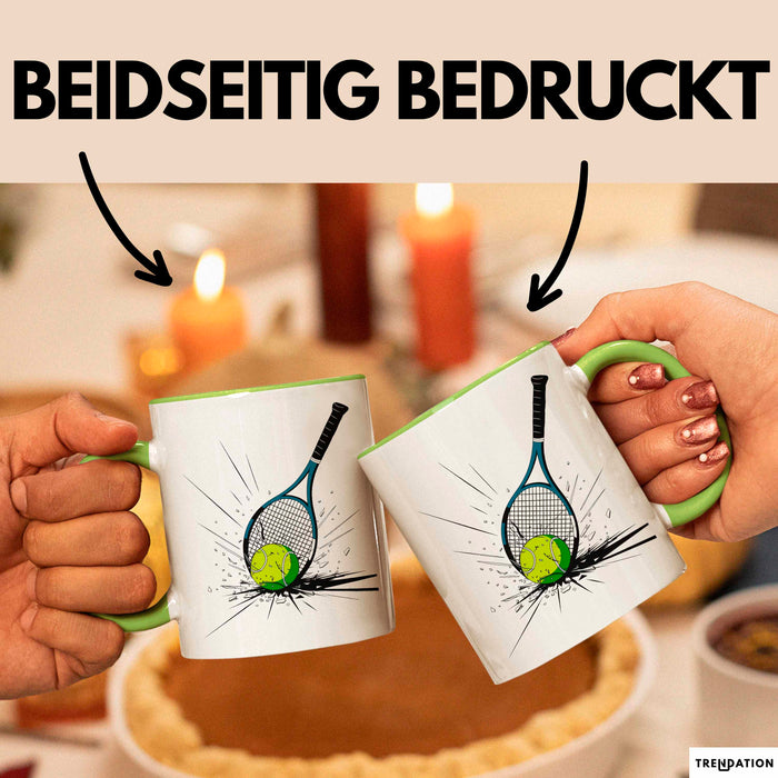 Tennis Spieler Tasse Geschenkidee für Tennisliebhaber Grün Trendation