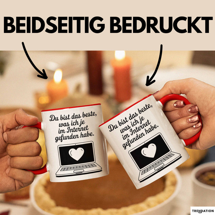 Sarkastischer Sarkasmus Tasse Geschenk Lustige Geschenkidee Spruch Du Bist Das Beste Was Ich Je Im Internet Gefunden Habe Rot Trendation