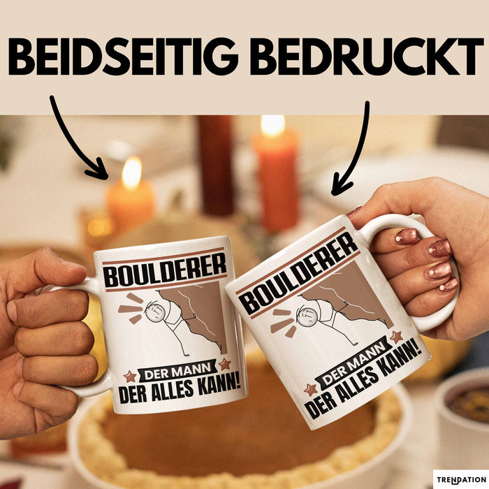 Boulderer Tasse Geschenk für Boulderer Der Mann Der Alles Kann Geschenkidee zum Geburtstag Weiß Trendation