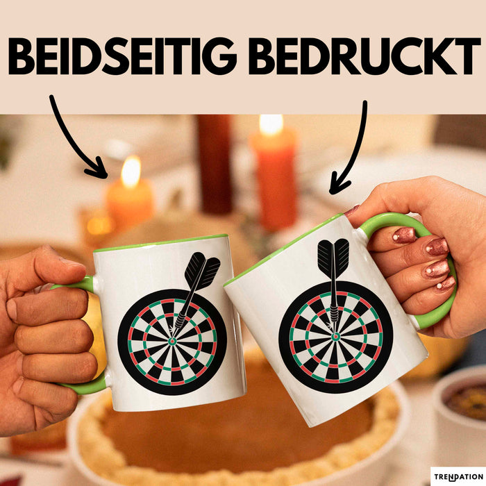 Darts Spieler Tasse Geschenkidee Bullseye Champion Lustiger Geschenkidee Lustig Grün Trendation