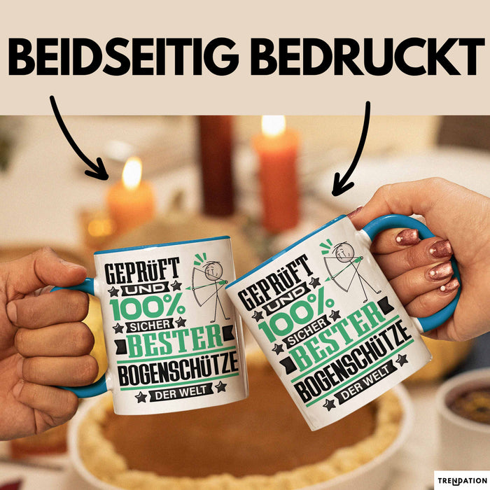 Bogenschütze Geschenk Lustiger Spruch für Bogenschütze Geschenkidee Bester Bogenschütze Der Welt Blau Trendation