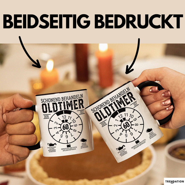 60. Geburtstag Tasse Oldtimer Schonend Behandeln Geschenkidee Männer Frauen Lustiger Spruch 60er Geburtstag Geschenk Trendation