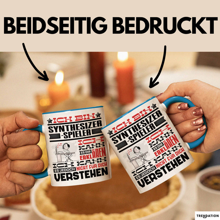 Synthesizer-Spieler Geschenk Tasse Lustige Geschenkdiee für einen Synthesizer-Spieler Geburtstag Ich Bin Synthesizer-Spieler Ich Kann Es Dir Erklären Aber Nicht Für Dich Verstehen Blau Trendation