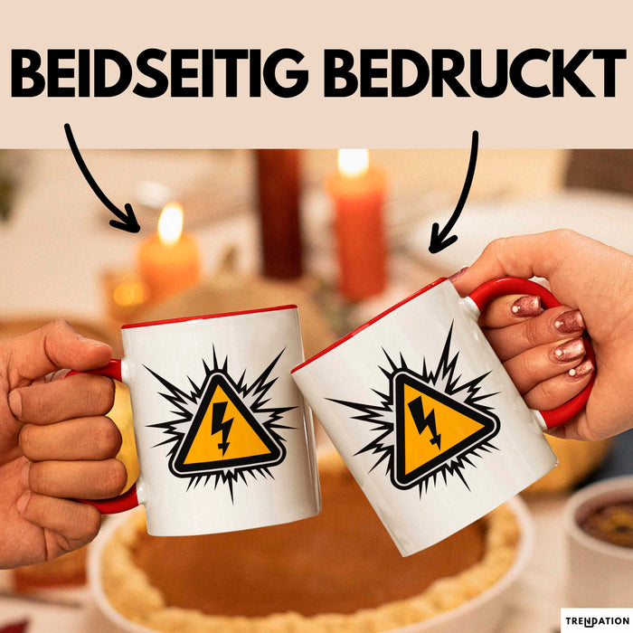 Elektriker Tasse Geschenkidee Elektrotechniker Lustig Geschenkidee Lustig Rot Trendation