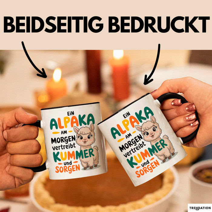Alpaka Liebhaber Tasse Geschenkidee Alpaka Am Morgen Tierfan Trendation