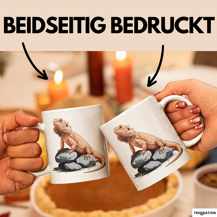 Reptil Bartagame Tasse Geschenk Lustige Geschenkidee Spruch Weiß Trendation