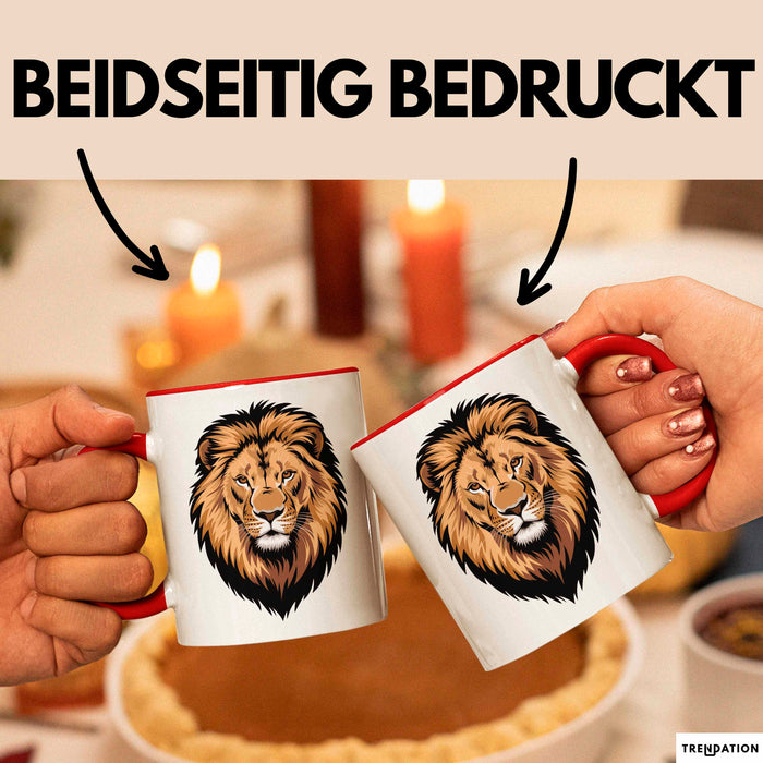 Löwe Sternzeichen Löwe Tasse Geschenk Lustige Geschenkidee Spruch Rot Trendation