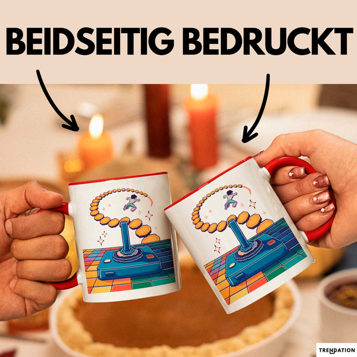 Retro Gamer Tasse Geschenk Lustige Geschenkidee Spruch Für Oldschool Spieler Rot Trendation