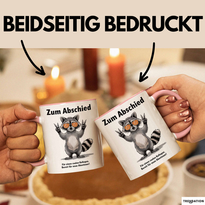 Büroarbeit Kollege Abschied Tasse Geschenk Lustige Geschenkidee Spruch Zum Abschied Für Einen Coolen Kollegen Rosa Trendation