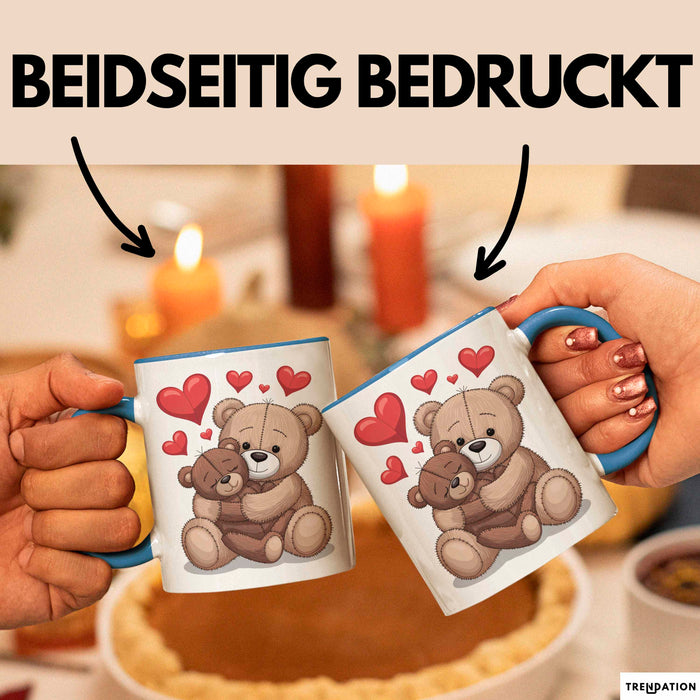 Teddybär Tierliebhaber Tasse Geschenk Lustige Geschenkidee Spruch Romantisches Herz Blau Trendation