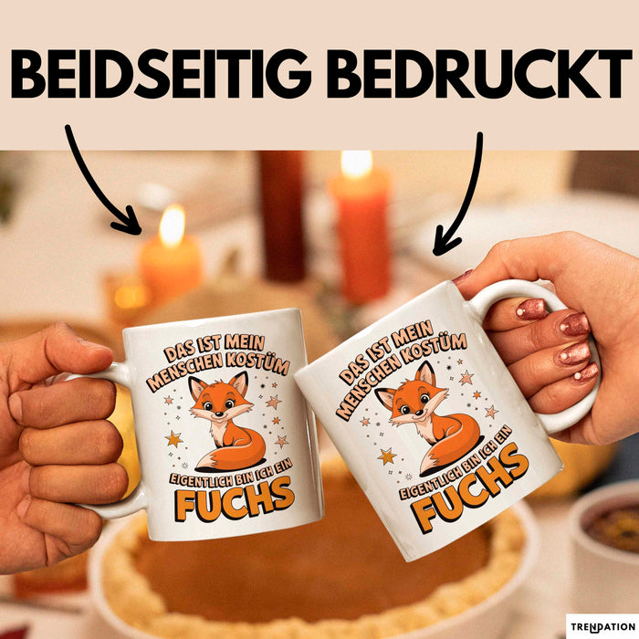 Fuchs Tierliebhaber Tasse Geschenk Lustige Geschenkidee Spruch Eigentlich Bin Ich Ein Fuchs Weiß Trendation