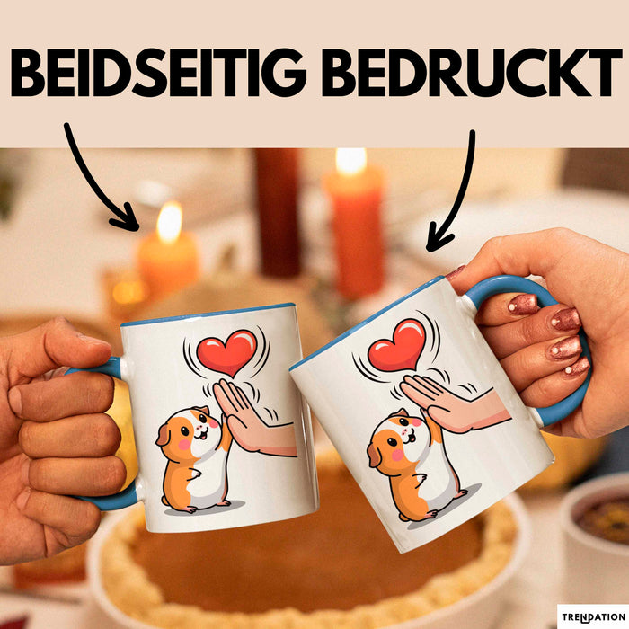 Meerschweinchen Tierliebhaber Tasse Geschenk Lustige Geschenkidee Spruch Blau Trendation