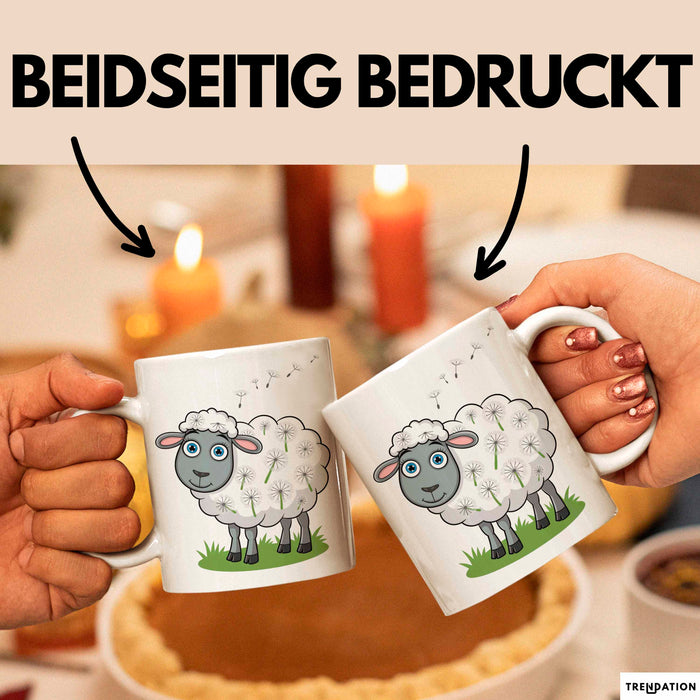 Schaf Tier Bauer Tasse Becher Geschenk Lustige Geschenkidee Spruch Weiß Trendation
