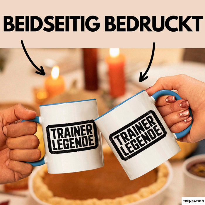 Fußballtrainer Fußballteam Tasse Geschenk Lustige Geschenkidee Spruch Trainer Legende Blau Trendation