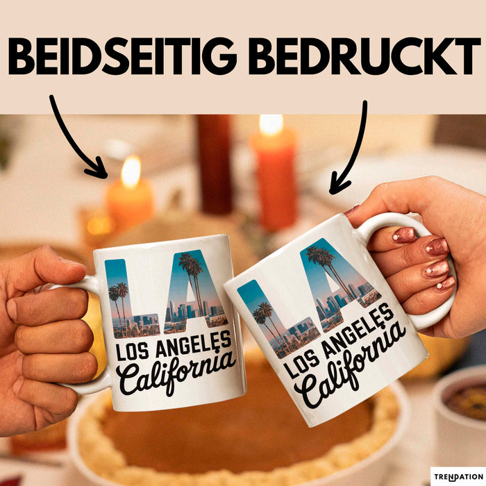Los Angeles LA Kalifornien USA Tasse Geschenk Lustige Geschenkidee Spruch Weiß Trendation