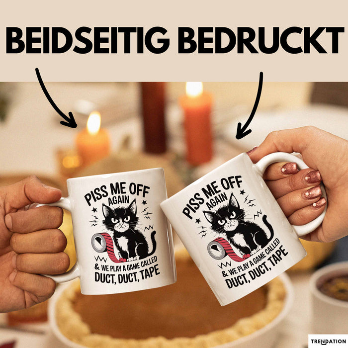 Katzen Tasse Geschenk Duct Duct Tape Geschenkidee Lustig Katze Sarkasmus Weiß Trendation