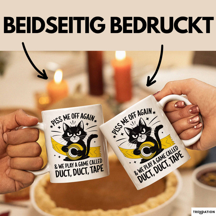 Katzen Tasse Geschenk Duct Duct Tape Geschenkidee Lustig Katze Sarkasmus Weiß Trendation