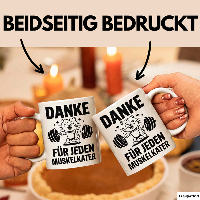 Fußballtrainer Fußballteam Tasse Geschenk Lustige Geschenkidee Spruch Danke Für Jeden Muskelkater Weiß Trendation