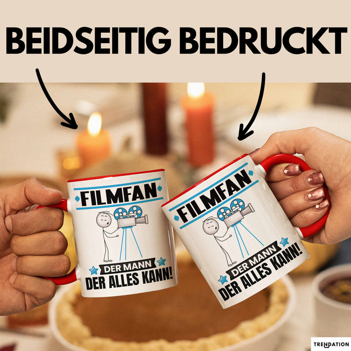 Filmfan Tasse Geschenk für Filmfan Der Mann Der Alles Kann Geschenkidee zum Geburtstag Rot Trendation