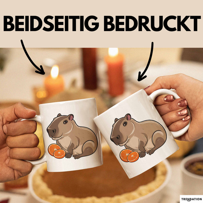 Capybara Tasse Geschenk Lustig Capybara-Liebhaber Weiß Trendation