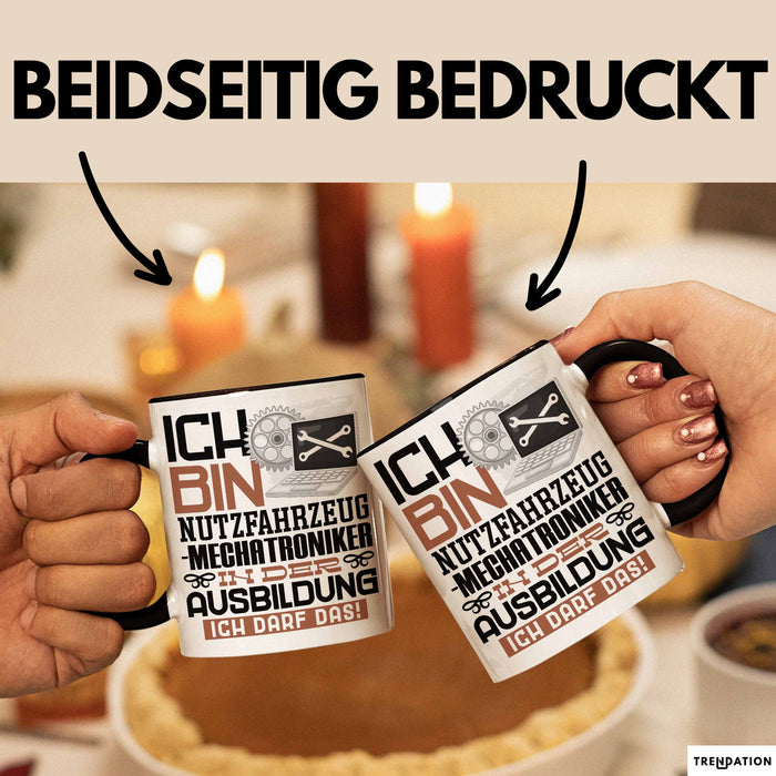 Nutzfahrzeugmechatroniker Ausbildung Tasse Geschenk Ich Bin Nutzfahrzeugmechatroniker In Der Ausbildung Ich Darf Das Geschenkidee Spruch Schwarz Trendation