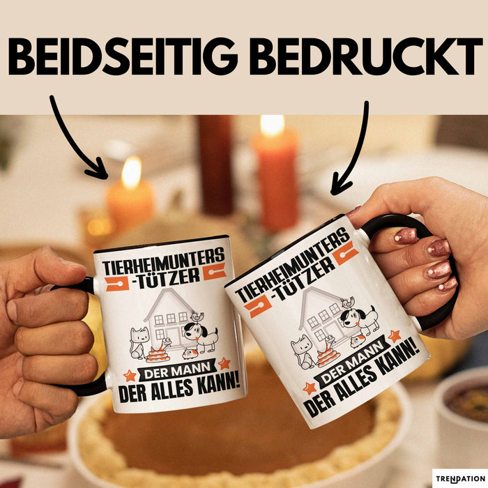 Tierheimunterstützer Tasse Geschenk für Tierheimunterstützer Der Mann Der Alles Kann Geschenkidee zum Geburtstag Schwarz Trendation