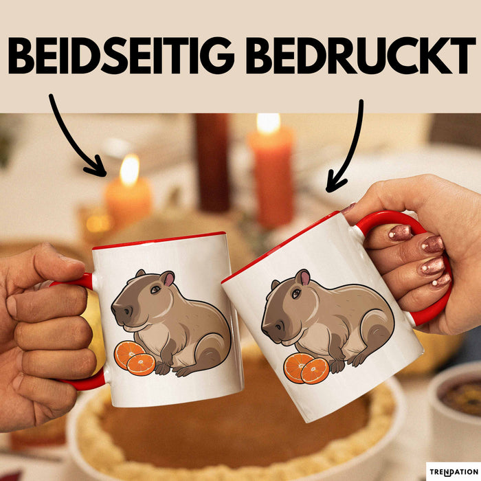 Capybara Tasse Geschenk Lustig Capybara-Liebhaber Rot Trendation