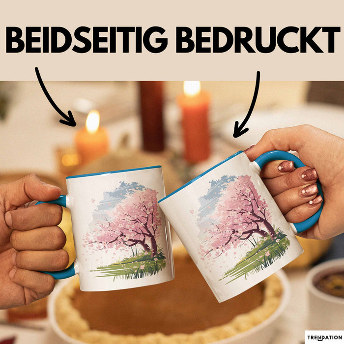 Frühlingszeit Tasse Geschenkidee für Naturliebhaber Blau Trendation