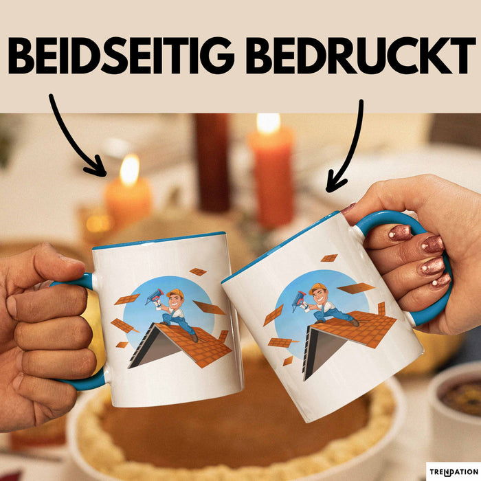 Dachdecker Tasse Geschenk Lustige Geschenkidee Spruch Für Dach Experten Blau Trendation
