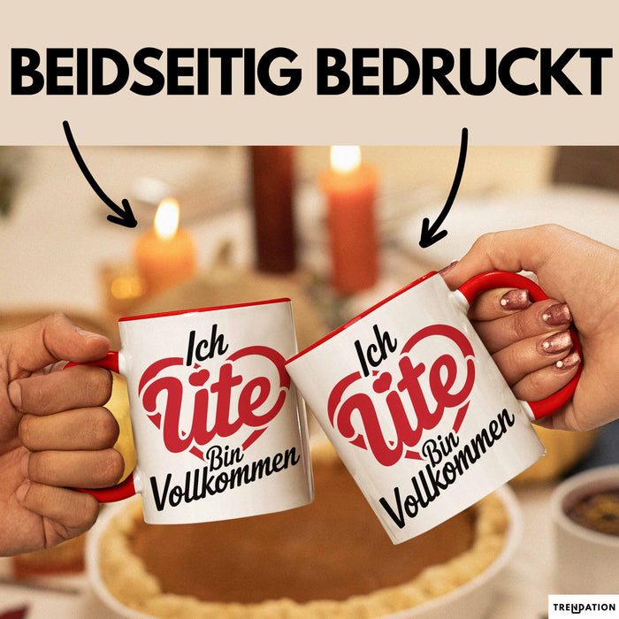 Ute Tasse Geschenk Ich Bin Vollkommen Ute Geschenkidee Geburtstag Rot Trendation