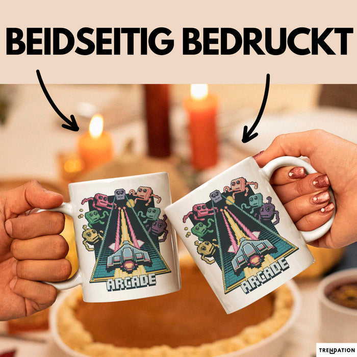 Retro Gamer Tasse Geschenkidee für Gaming und Konsolen Fans Weiß Trendation