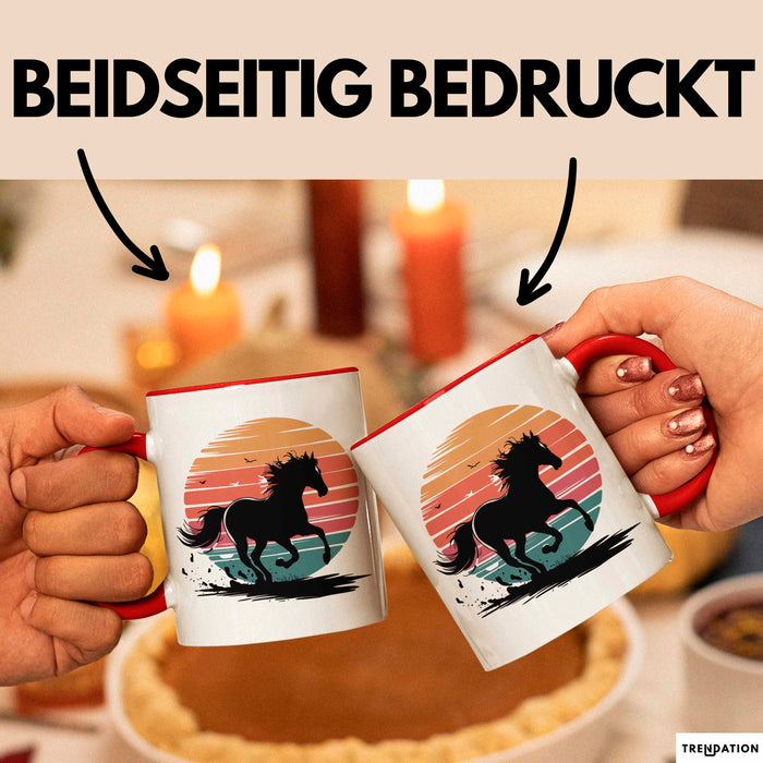 Reiter Tasse Geschenkidee Reitsport Enthusiast Geschenkidee Lustig Rot Trendation