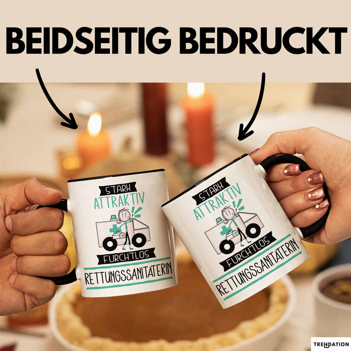 Rettungssanitäterin Tasse Geschenk Becher Stark Attraktiv Furchtlos Rettungssanitäterin Lustige Geschenkidee Trendation