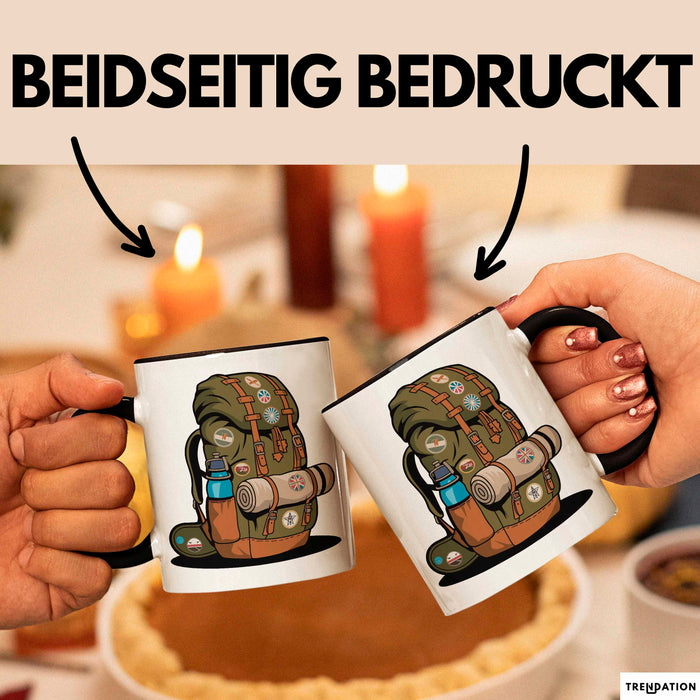Rucksackreisender Tasse Geschenkidee für Wanderpfad Fans Trendation