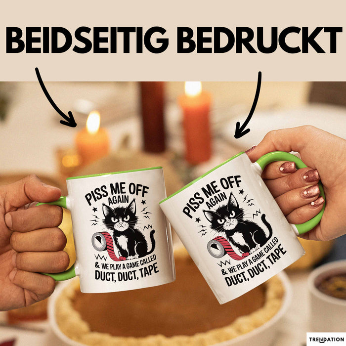 Katzen Tasse Geschenk Duct Duct Tape Geschenkidee Lustig Katze Sarkasmus Grün Trendation