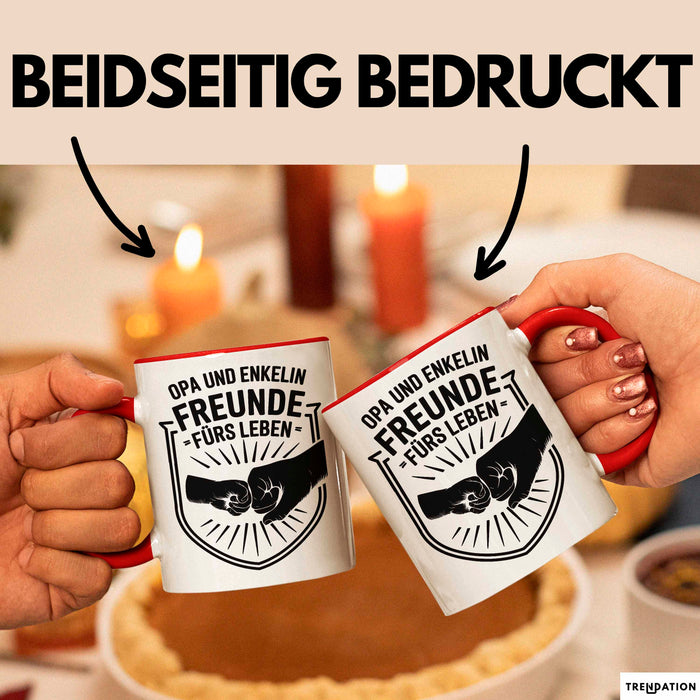Opa Enkelin Tasse Geschenk Lustige Geschenkidee Spruch Freunde Fürs Leben Rot Trendation