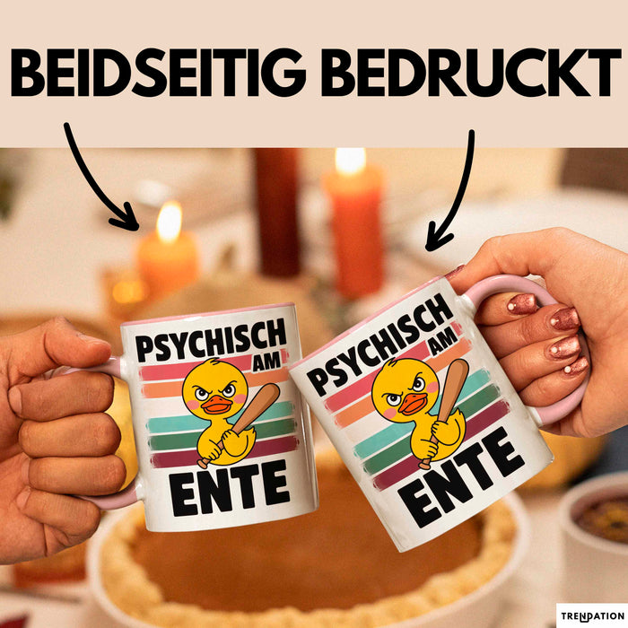 Quietscheente Tier Tasse Geschenk Lustige Geschenkidee Spruch Psychisch Am Ente Rosa Trendation