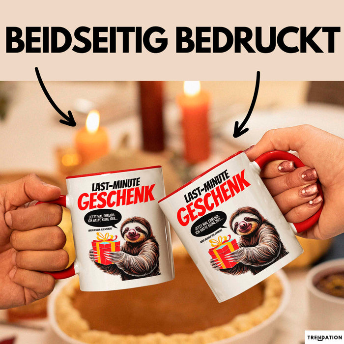 Sarkastisches Faultier Tasse Geschenk Lustige Geschenkidee Spruch Last Minute Geschenk Rot Trendation