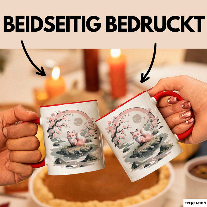 Fuchs Tierliebhaber Tasse Geschenk Lustige Geschenkidee Spruch Japanischer Kitsune Fuchs Rot Trendation