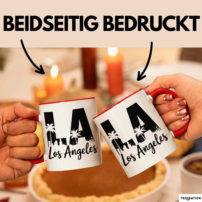 Los Angeles LA Kalifornien USA Tasse Geschenk Lustige Geschenkidee Spruch Rot Trendation